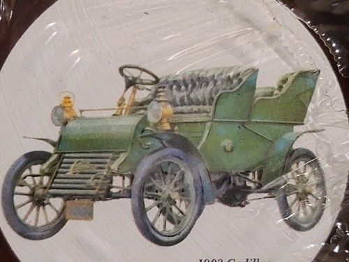 NEW SEALED (4) Metal Car Coasters 1911 Ford T, 1903 & 04 Cadillac, 1909 Peerless - Picture 3 of 5