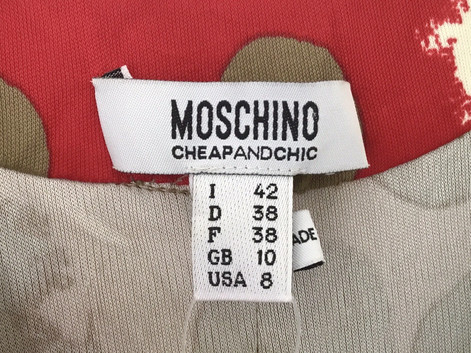Abito a pois Moschino Economico And Chic Rayon Magliato Maglia Rayon Made In Italy Taglia US 8