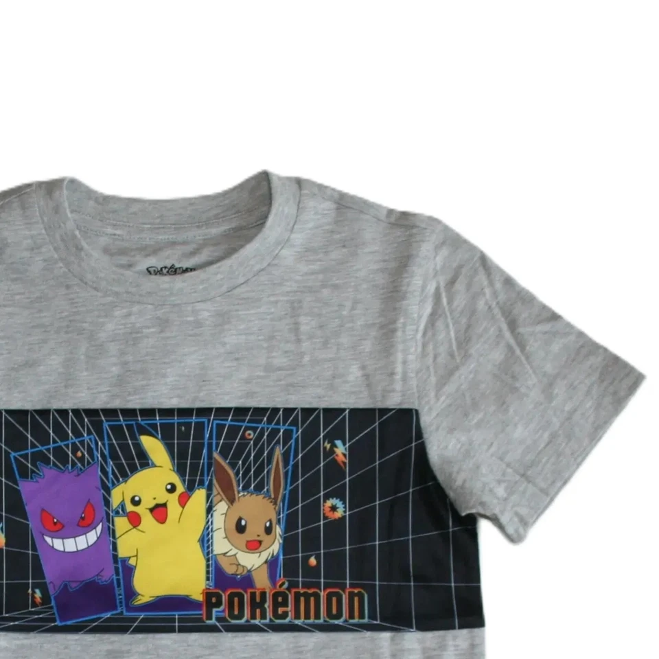 Pokemon (Pikachu, Gengar, Eevee) Character Graphic Print Boy's T-Shirt - NWT - Image 4 of 4