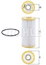 Mahle Oil Filter OX1217D fits VW Golf Mk7 2.0 GTI 2.0 R 4motion