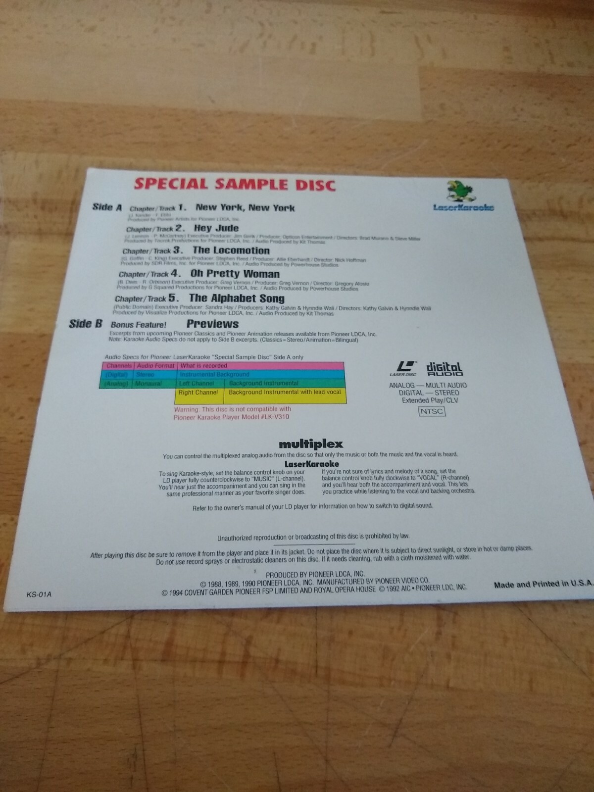 Pioneer LaserKaraoke LaserDisc Special Sample Disc Laser Karaoke Disc Multiplex eBay