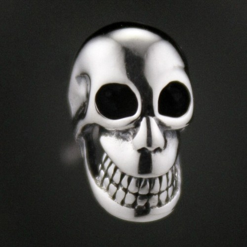 925 Sterling Silver Smile Skull Gothic Stud Earrings Punk Jewelry 8M007D - Picture 2 of 9