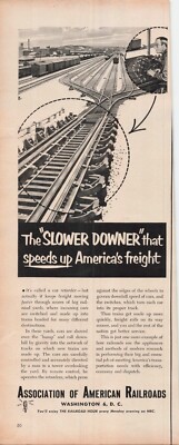 1952 VTG Print Ad Slower Downer Americas Freight Railroads Washington DC