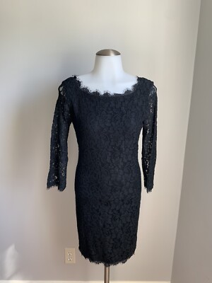Women's Diane Von Furstenberg Zarita Black Lace Sheath Dress