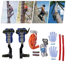 Tree Climbing Spike Set Adjustable Climbing Gears with Safety Belt & Straps NEW