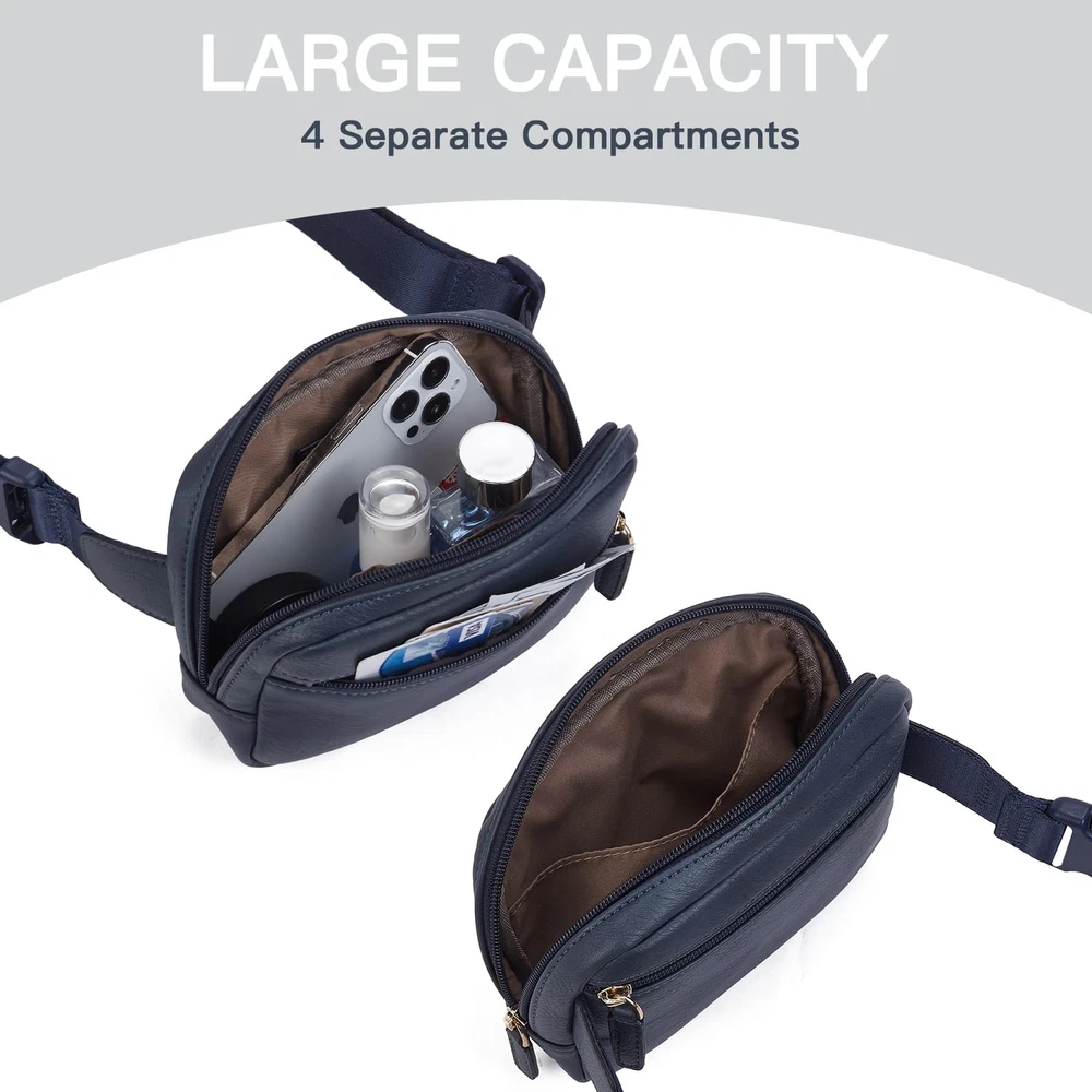 Belt Bag for Women PU Leather Fanny Pack Crossbody Bags for Women Waist Bag w...
