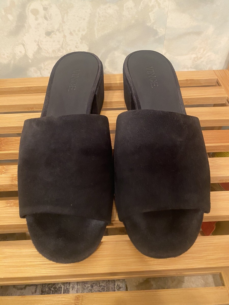 Vince Rachelle Suede Slide Mules Sz6