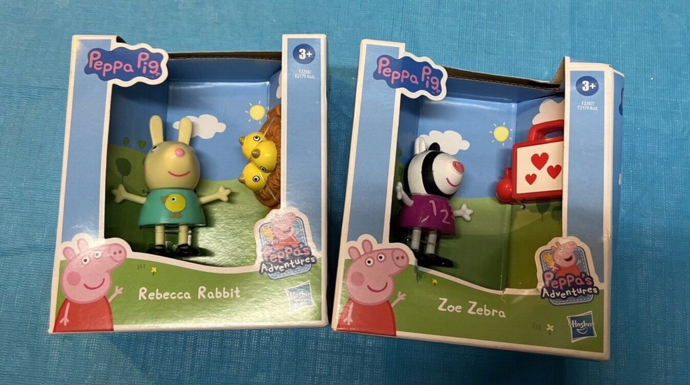 Peppa Pig Adventure Figures Rebecca Rabbit & Zoe Zebra New in box sets