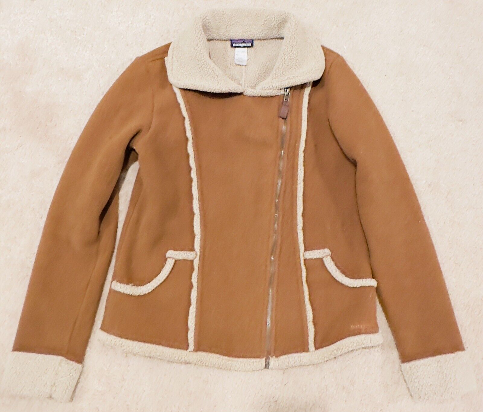 Patagonia Brown Fleece Lost Maples Moto Jacket Sh… - image 1