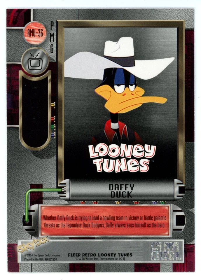 2024 Fleer Retro Looney Tunes Daffy Duck (19/50) PMG Blue 97-98 Metal Universe - Image 3 of 3
