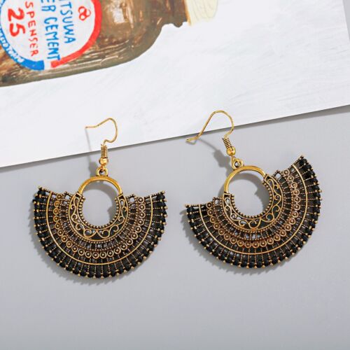 Mujeres Boho Patrón Retro Puño Ahuecado Elegante Gancho Pendientes Joyería Regalo - Imagen 54 de 140