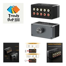 AS-R4 4-Channel RCA Audio Selector, Bidirectional 4-Way Stereo RCA Aux Switch...