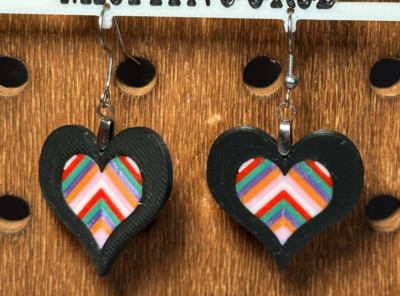 3D Printed Heart Earrings