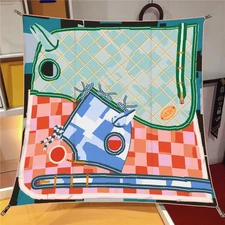 90cm Square Scarf Women Twill Silk Scarves Wraps Beach Shawl Hijabs LargeBandana