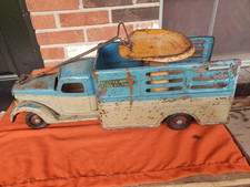 Antique Buddy L Pressed Steel International Deluxe Rider Delivery Truck Toy 1940
