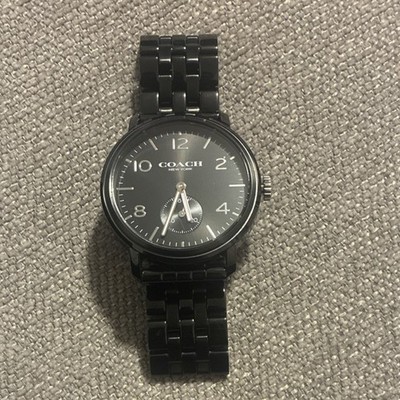 Coach Men's Black Stainless Steel Analog Wristwatch, Water Resistant