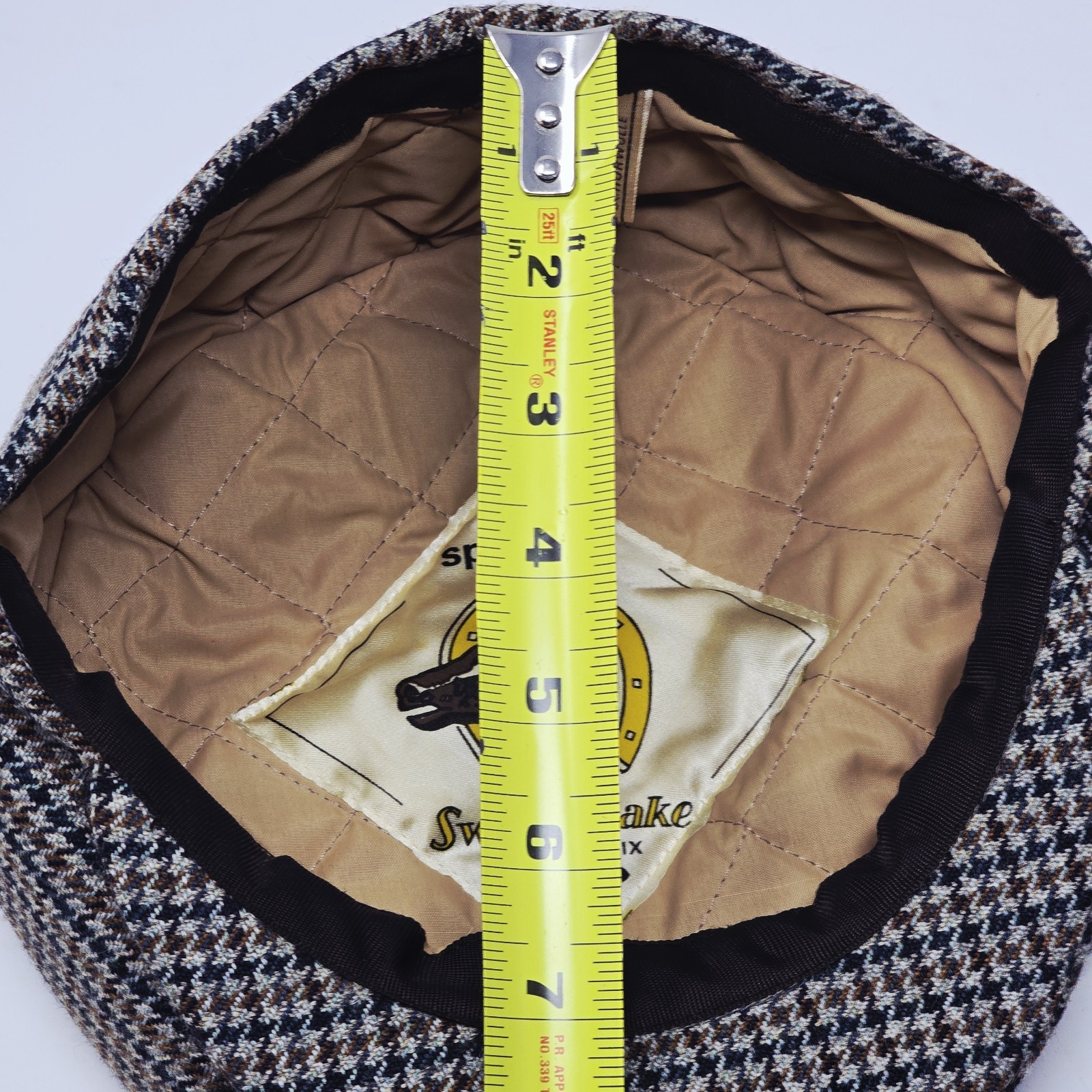 Vintage Eural Tergal Brown Plaid Pattern Baret - … - image 10