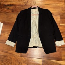 Women  s Black Soft Blazer By Philosophy Size Small- Some Rips On The Liner