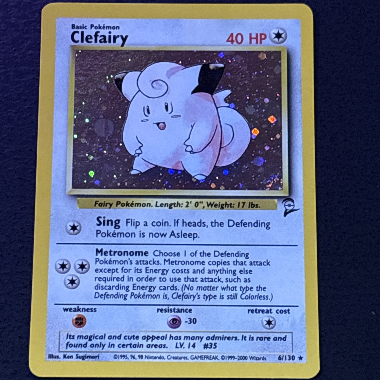 Clefairy 6/130 Pokemon TCG Base Set 2 Holo Foil Rare Card Lightly Played LP