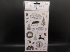 Christmas paper crafts Wintergreen foil stickers 2sheets 54pc