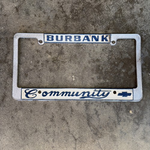 Community Chevrolet Burbank California License Plate Frame metal htf chevy rare 