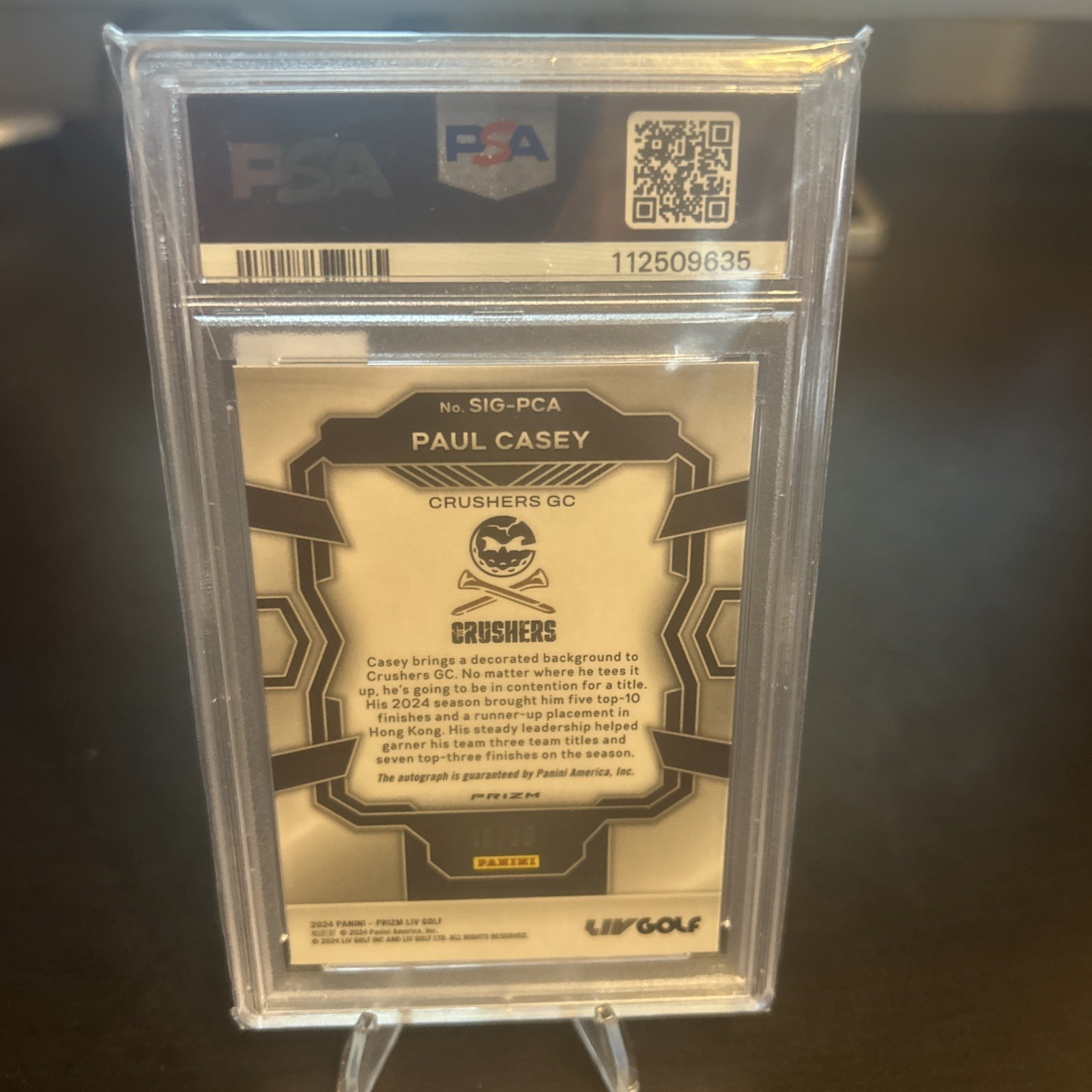 2024 Prizm LIV Golf White Mojo /36 Sebastian Munoz PSA 10 Rookie Auto RC 2h5 view 2