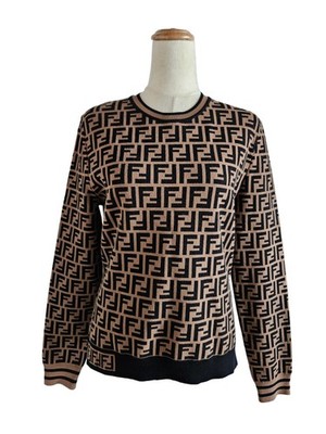 Fendi Black and Brown FF Monogram Woman Sweater