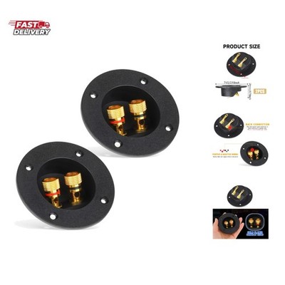 2 Pcs Black Speaker Box Terminal Cup 3 Inch 2-Way Spring Loaded Jacks Speaker...