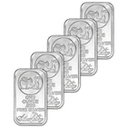 FIVE 1 oz. SilverTowne Silver Bar - Prospector Design - 999 Fine. Lot of 5.
