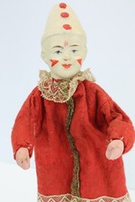Rare Antique 1900s German Clapper Clown Doll Toy 14" Compo Head Wood Body