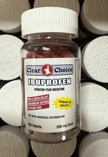 2 New Bottles Clear Choice Ibuprofen 200 mg 100 Tablets Each Bottle Exp 10/27