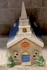 1990 National Directions Lighted Church Christmas Holiday EUC