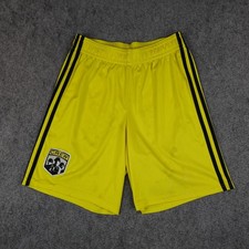 Columbus Crew Shorts Mens Medium Yellow MLS Soccer Adidas Climalite Training VTG