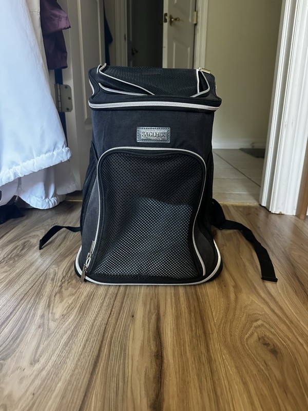 BAGLHER Black Mesh Fabric Pet Carrier Backpack Soft-Sided Carrier Bag