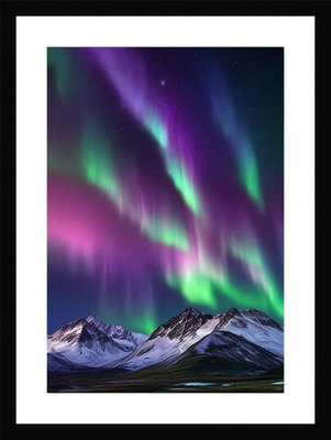 #ad Serene Northern Lights Framed Wall Art Poster Canvas Print Picture GBP 34.99