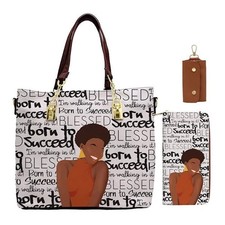 African American Expressions 36433X Handbag Set - Born To Succeed