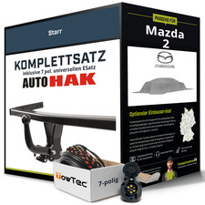 Anhängerkupplung starr für MAZDA 2 +E-Satz PKW