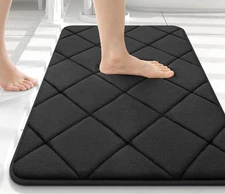 Olanly Memory Foam Bath Mat Rug 35.5 x 24 inches Ultra Soft Non Slip