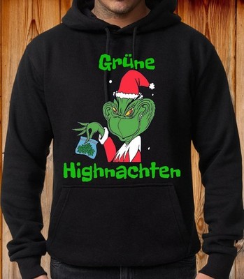 Hoodie/T-Shirt/Damen/Herren/Unisex/Grinch/ Weihnachten/Joint/Highnachten/Weed