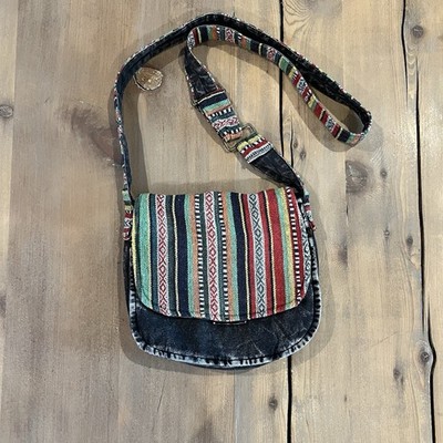 Earth Divas Cotton Crossbody Bag Purse Fair Trade Bohemian Patchwork Distressed