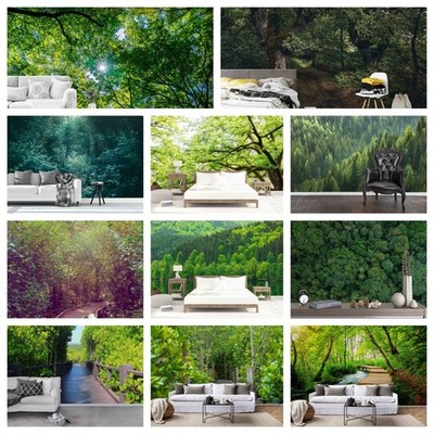 3D Forest Path Green Self-adhesive Wallpaper Removable Wallpaper Wall Mural