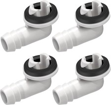 4Pcs 0.6 Inch 15mm Air Conditioner Drain Hose Connector Elbow Fitting Window AC