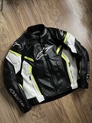Alpinestars GP Plus R V2 Leather Motorcycle Jacket Black White Fluo 58