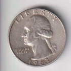 1963-D WASHINGTON QUARTER 25¢ DENVER 90% SILVER COIN UNITED STATES MINT