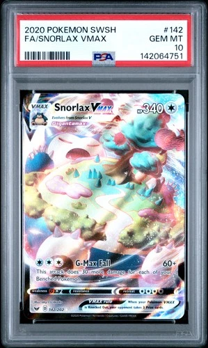 142064751 Snorlax VMAX 2020 Pokemon Sword & Shield #142 PSA 10