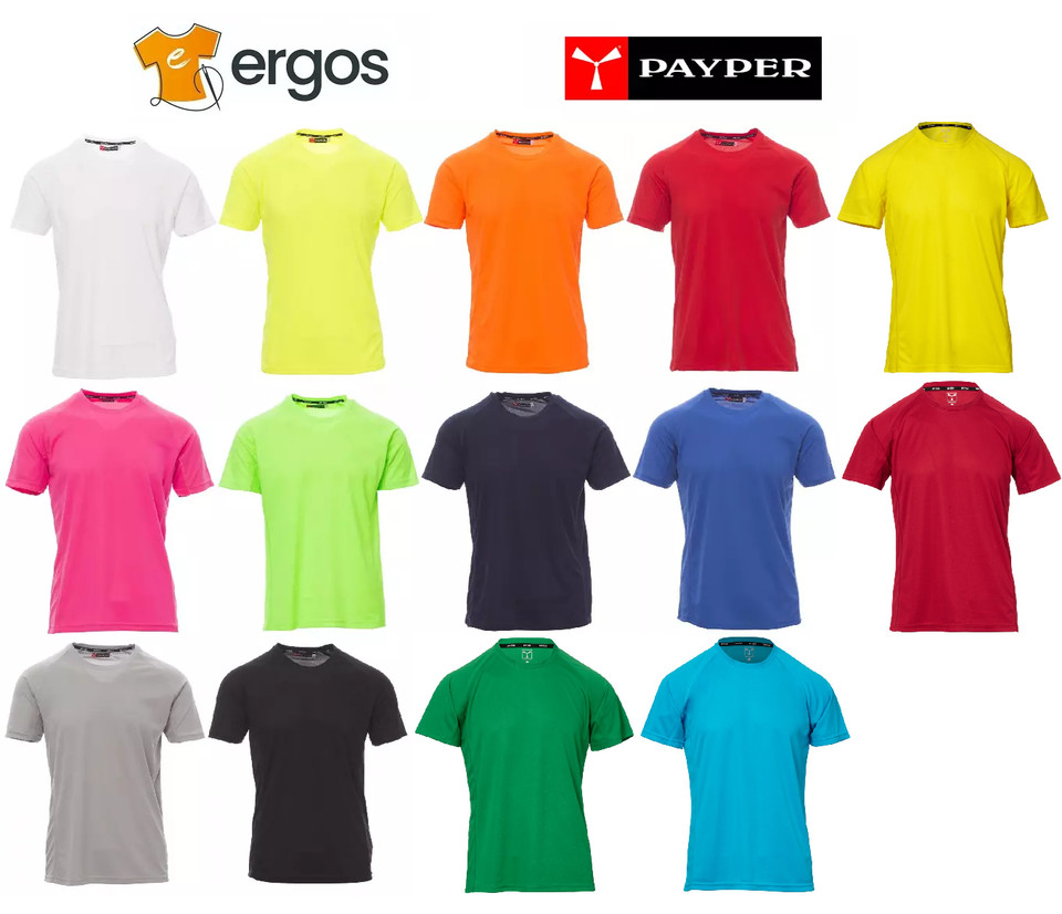 PAYPER RUNNER T-Shirt Maglia Uomo Mezza Manica Corsa Running Fitness Sport 150Gr