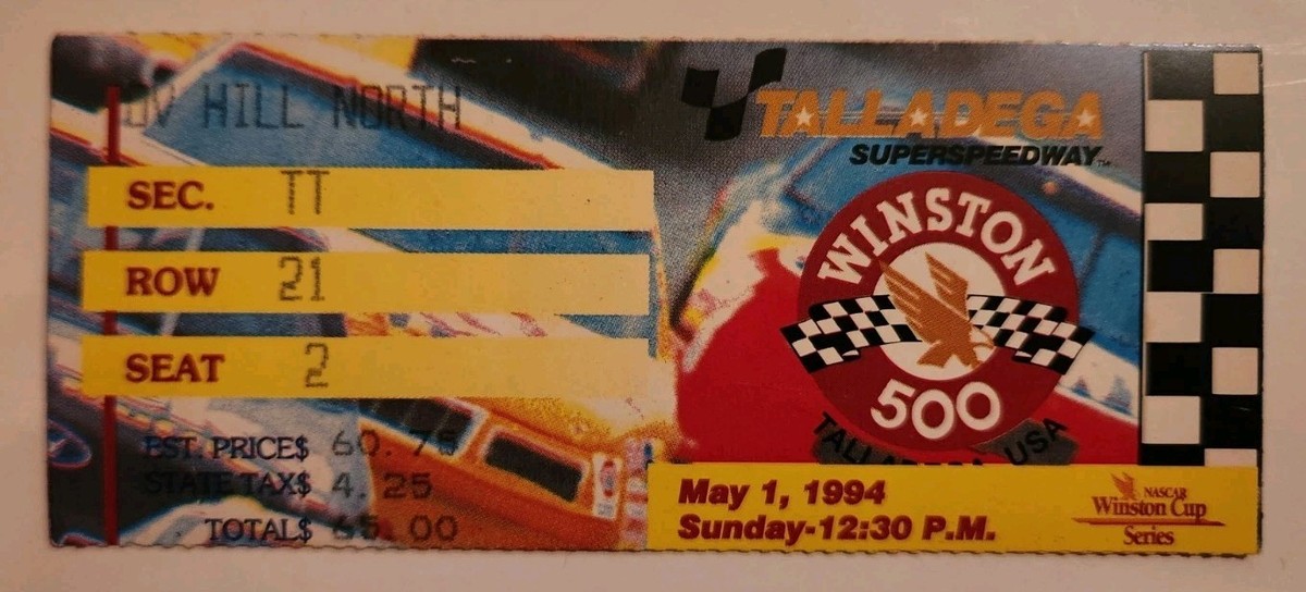Vintage May 1, 1994 Winston 500 Ticket Stub Dale Earnhardt 62nd
