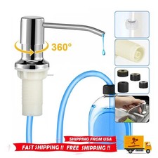 360  Sink Soap Dispenser Stainless Steel Kitchen Hands Liquid Pump Bottle Tube