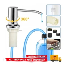 360° Sink Soap Dispenser Stainless Steel Kitchen Hands Liquid Pump Bottle Tube