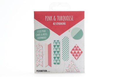 Stickerset Pink & Turquoi se Pattern 62Stk. SB-0103